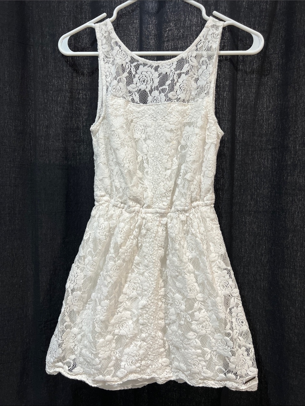 Abercrombie & Fitch Ivory Floral Lace Sleeveless Dress
